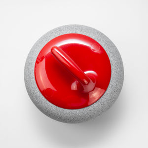 Curling Rock Cremation Urn for Ashes: Sweep to Heaven (Red)