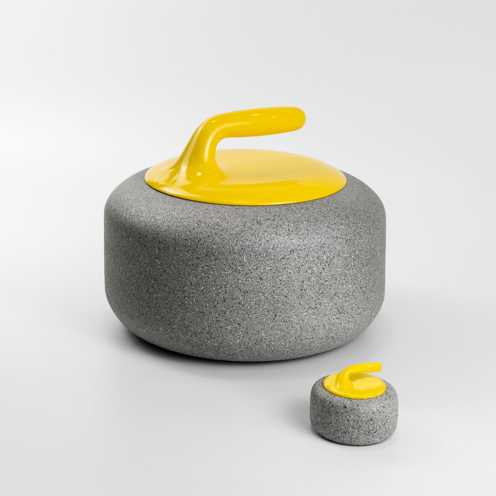 Curling Rock Keepsake Cremation Urn: Sweep to Heaven (Yellow)