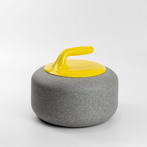 Curling Rock Cremation Urn for Ashes: Sweep to Heaven (Yellow)