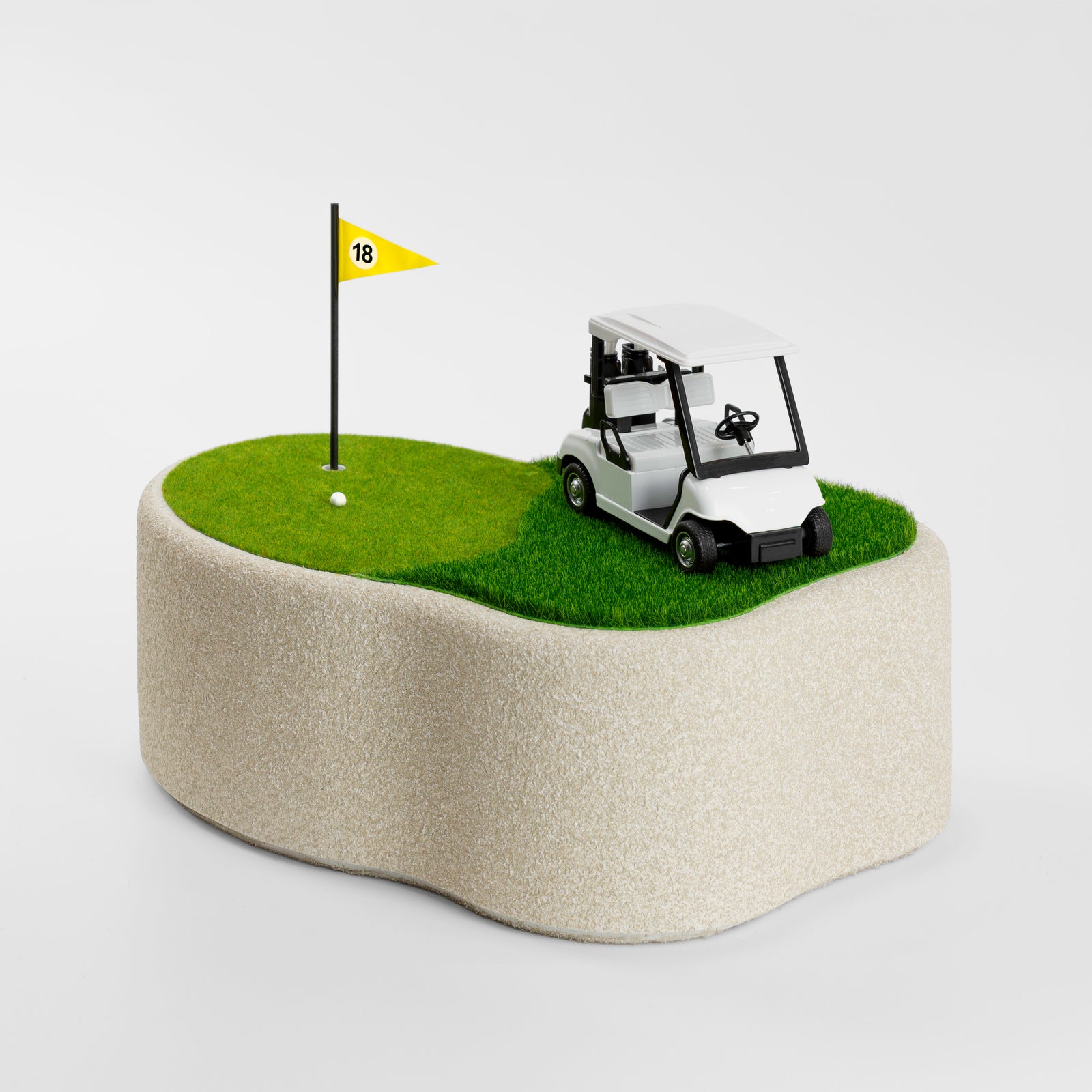 Golf Cremation Urn for Ashes: The 18th Hole (White)